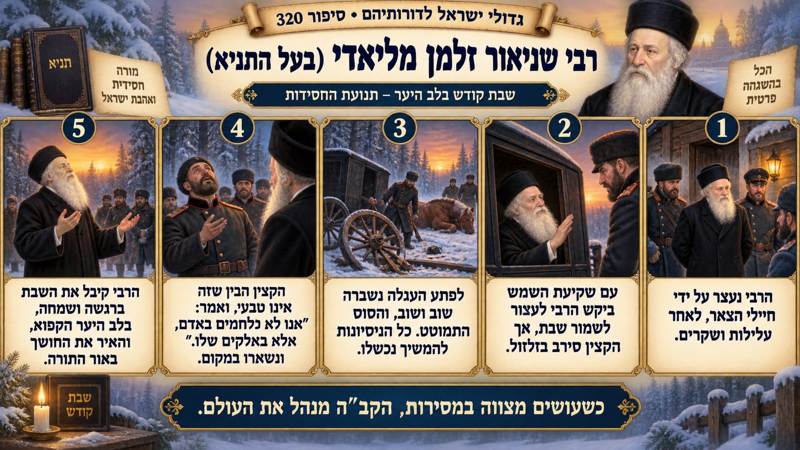 תמונת סיכום — תנועת החסידות: רבי שניאור זלמן מליאדי (בעל התניא)